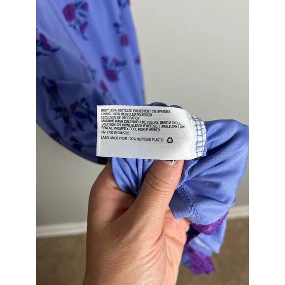 Wild Fable Lavender Purple Floral Lace Trim Mini Slip Dress Size Small Women’s - Picture 9 of 9